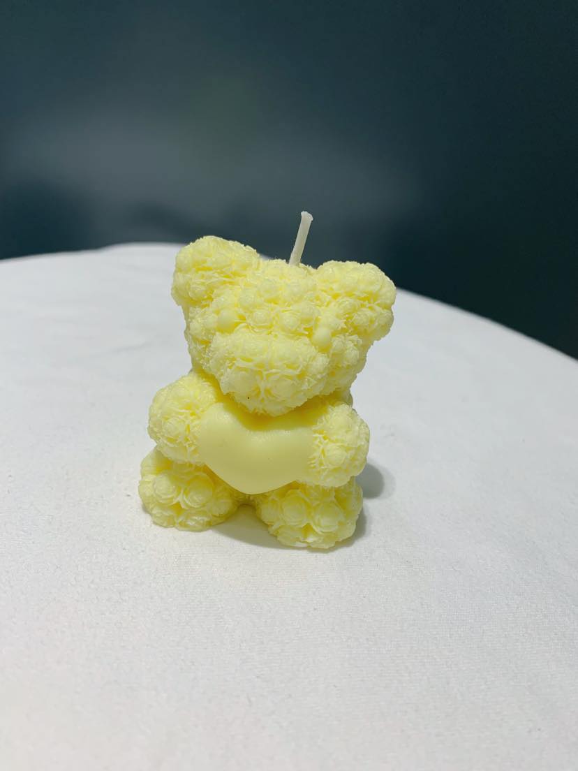 Mini Rose Bear Candle