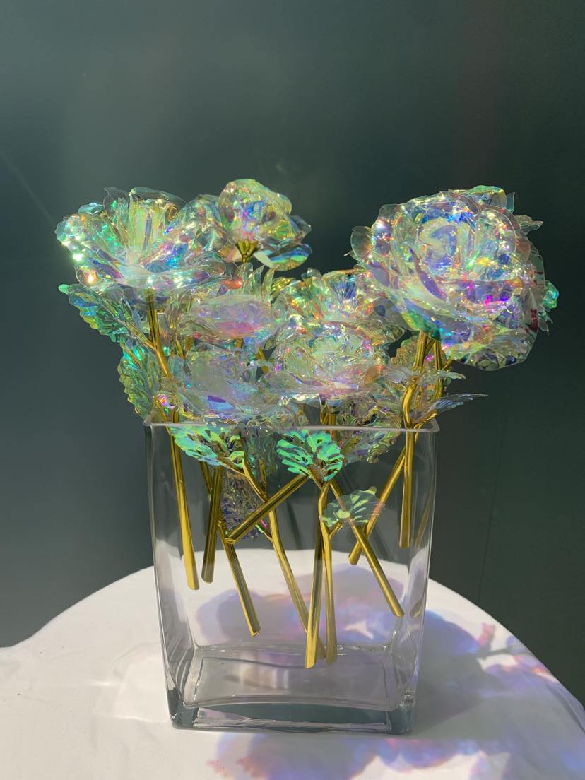 White Gold Foil Rose