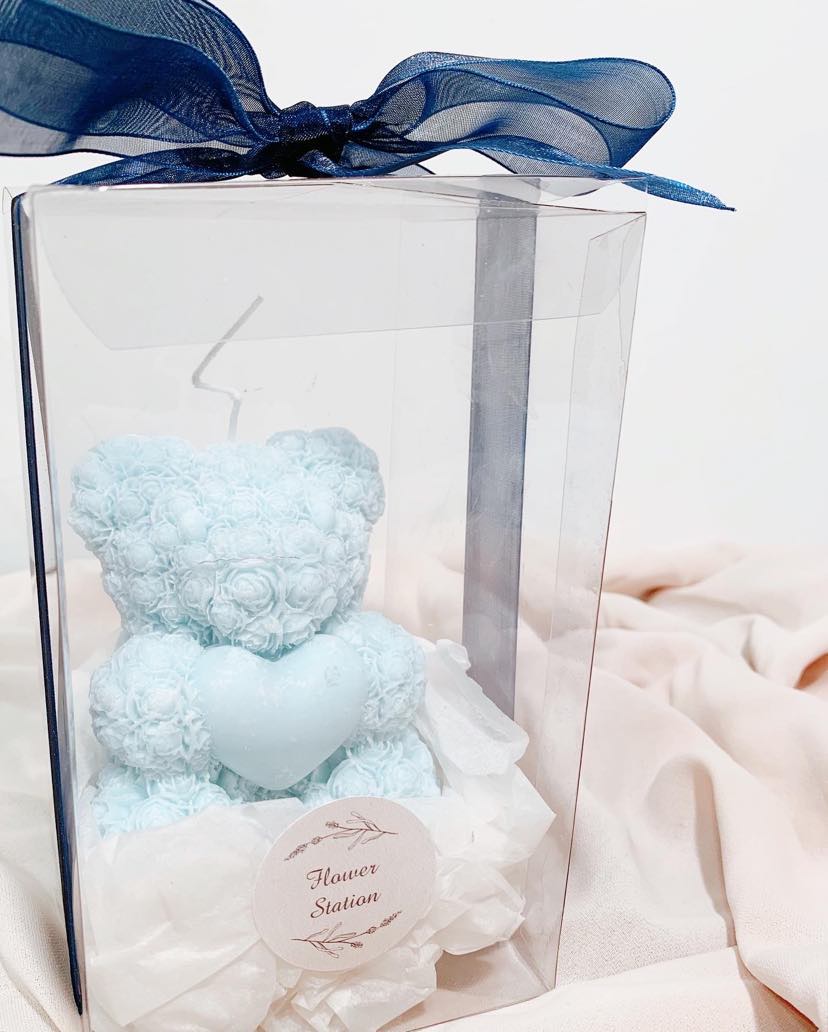 Rose Bear Candle