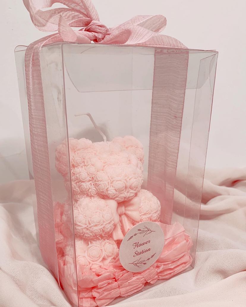 Rose Bear Candle