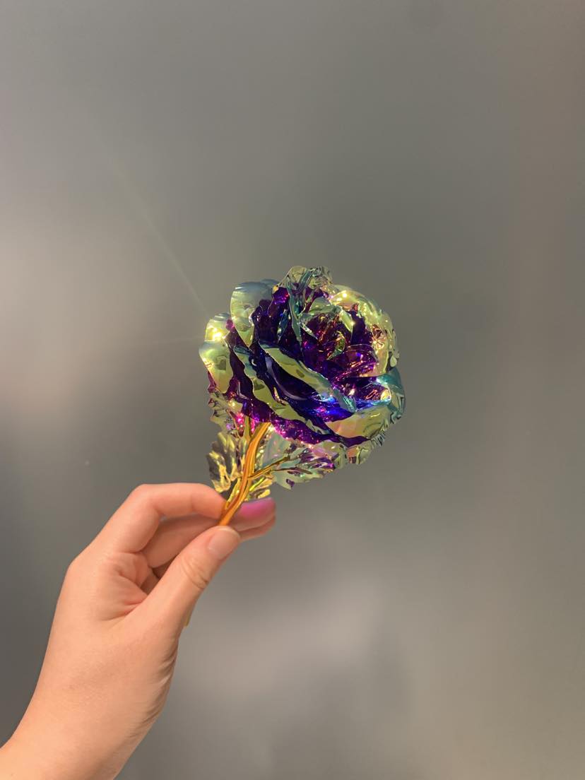 Purple Gold Foil Rose