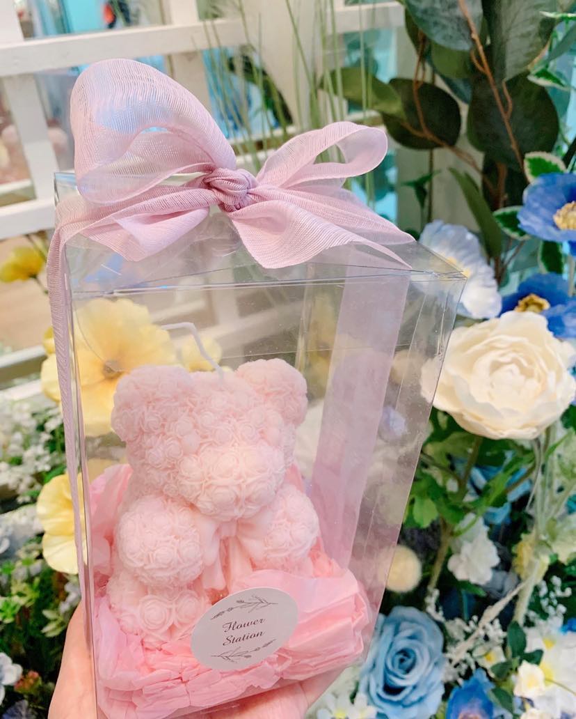 Rose Bear Candle