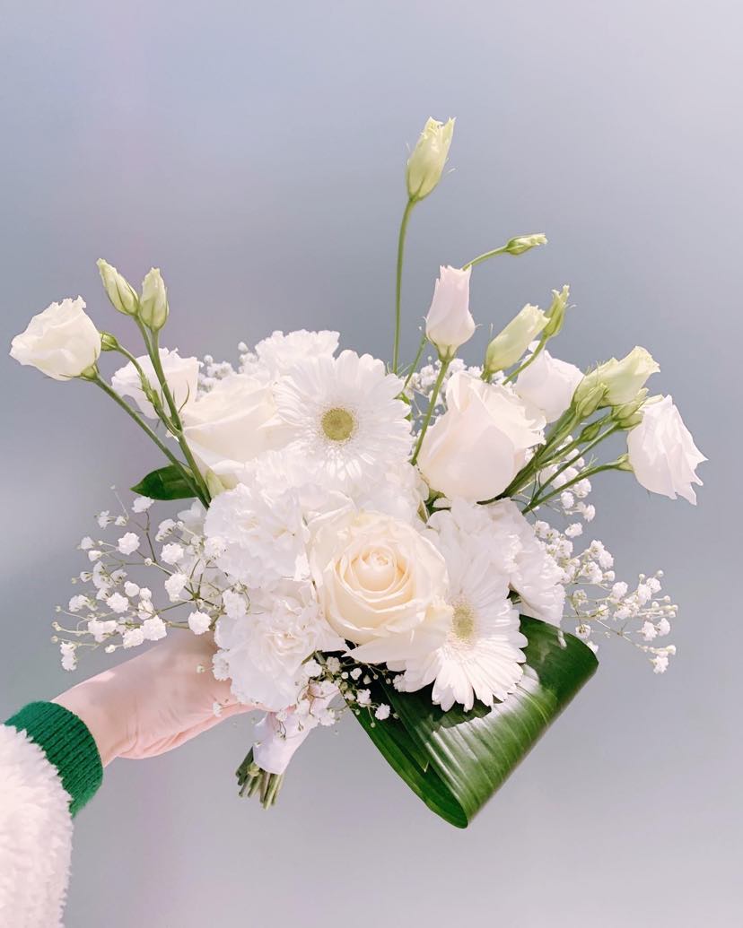 White & Green Wedding Bouquet