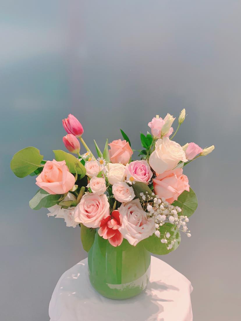 Pink & Green Flower Arrangement