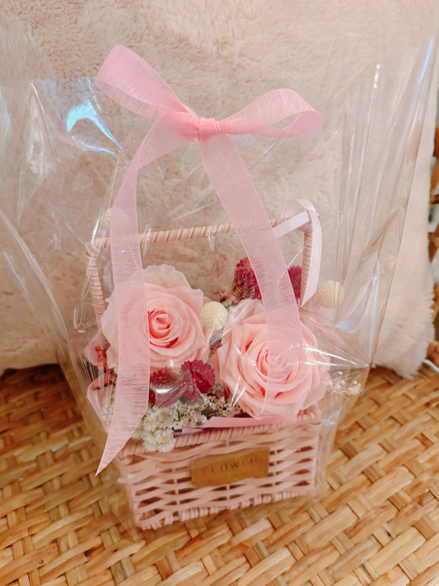 Pink Rose Basket