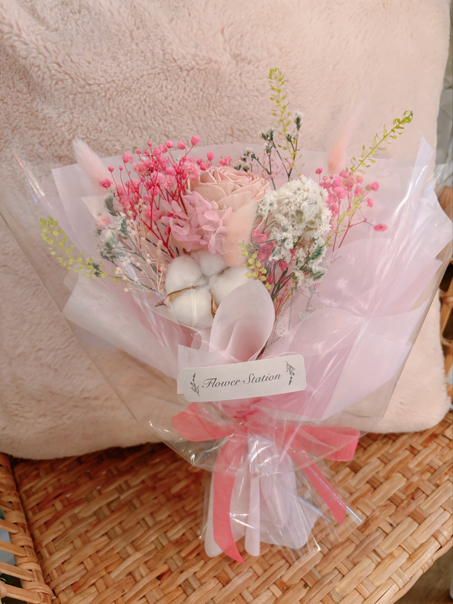 Pink wooden rose