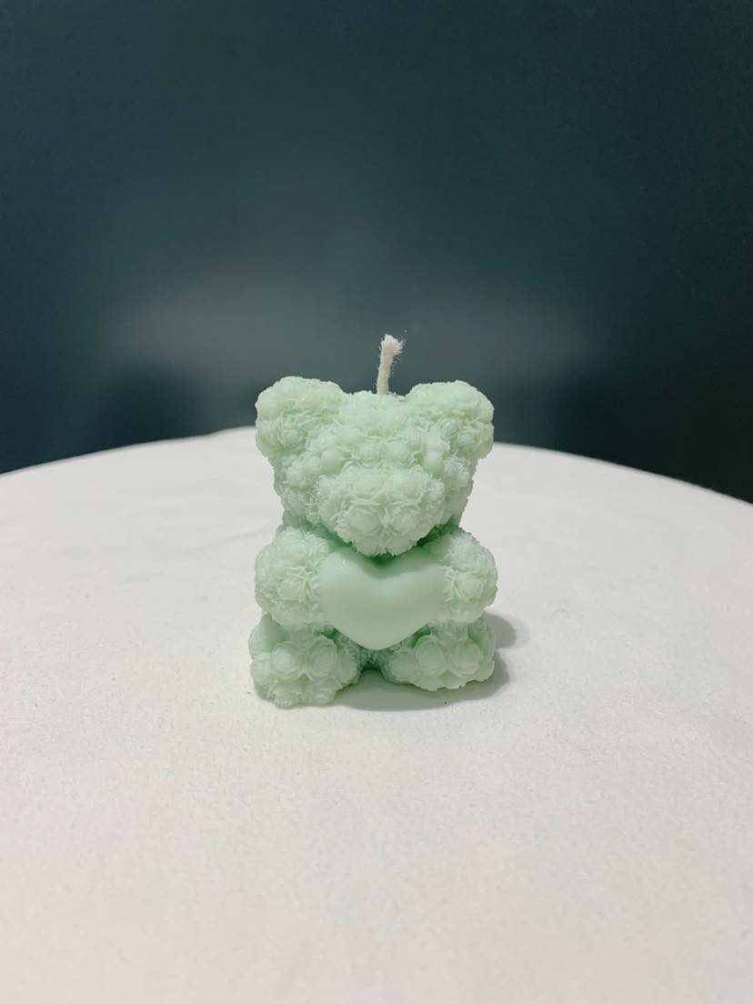 Mini Rose Bear Candle