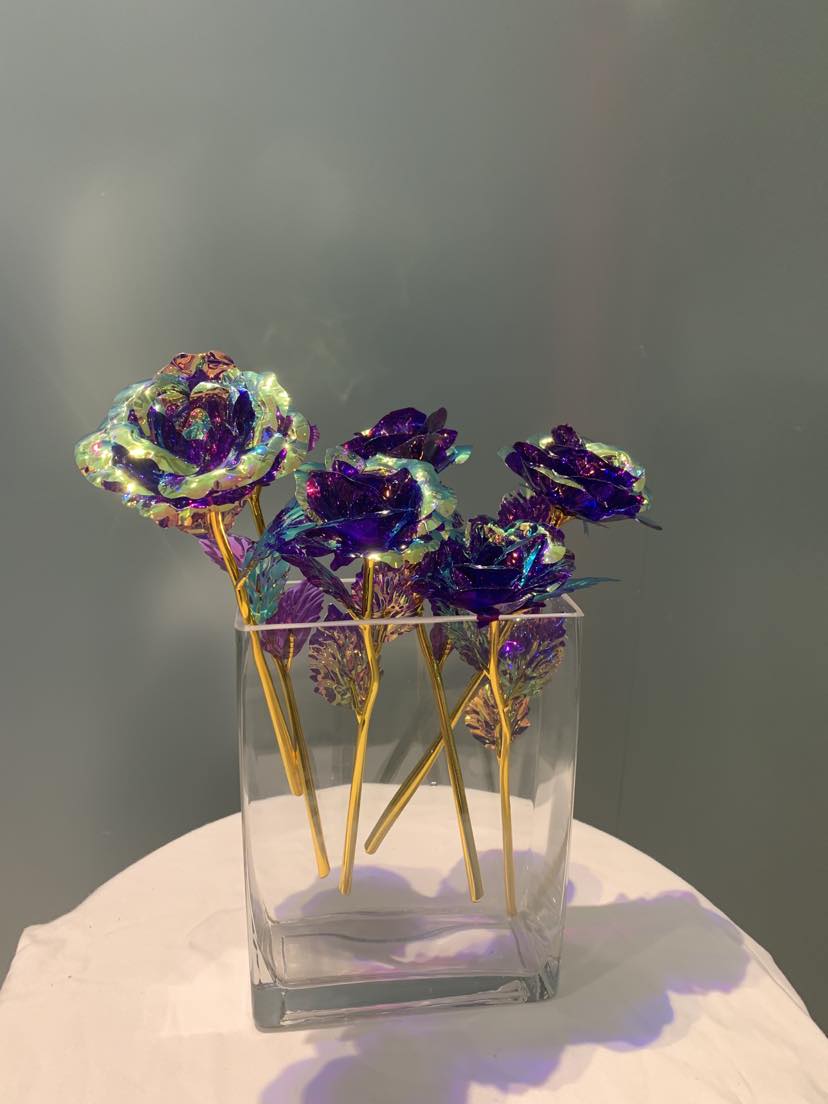 Purple Gold Foil Rose