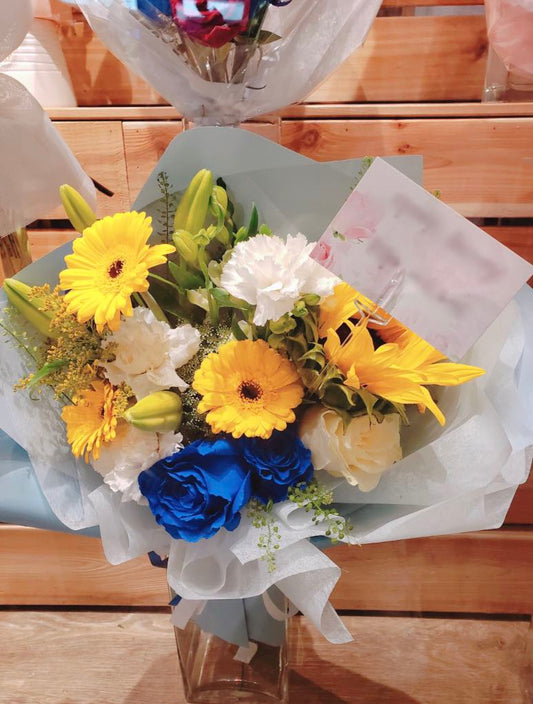 Blue & Yellow Flower Bouquet