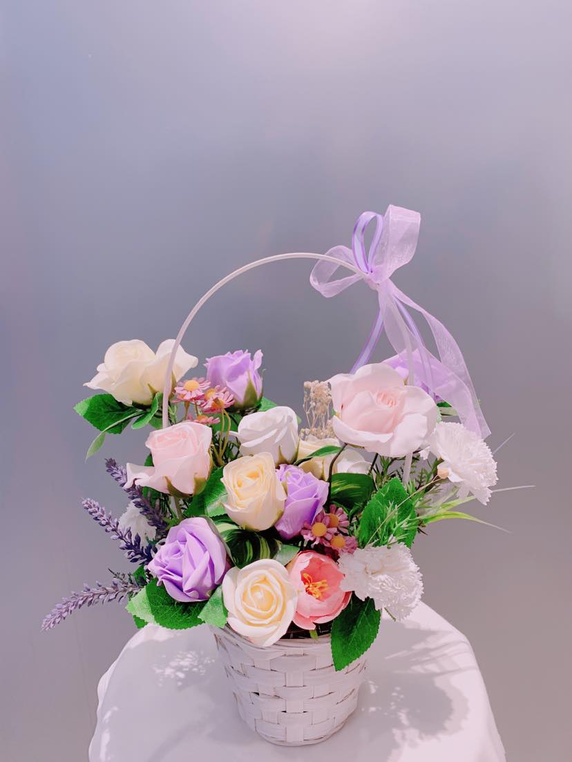 Purple Artificial Flower Arrangement