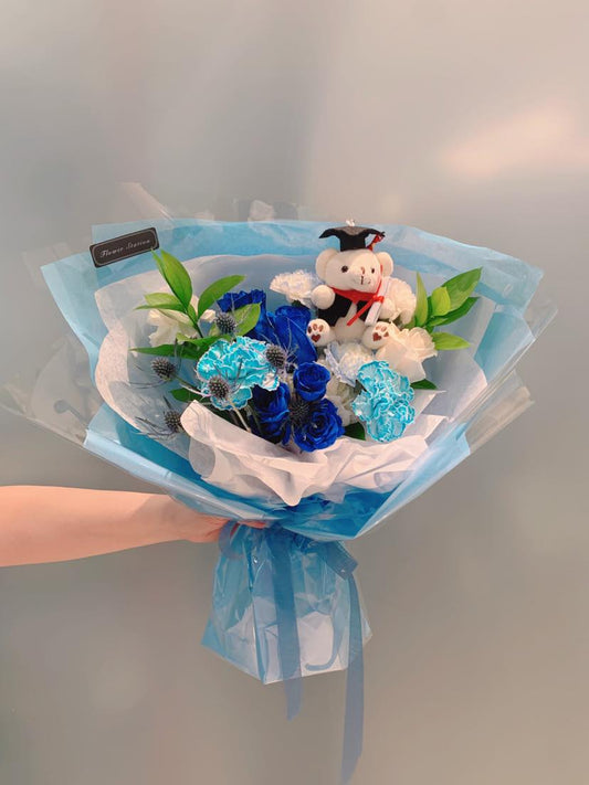 Blue Love Graduation Bouquet