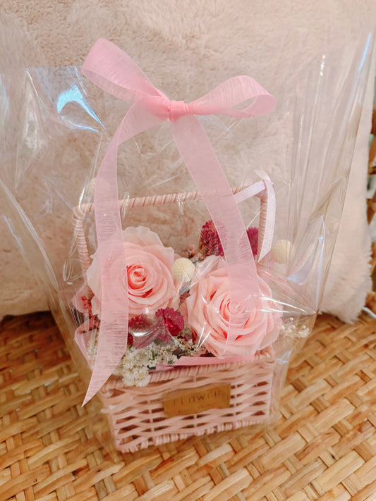Pink Rose Basket
